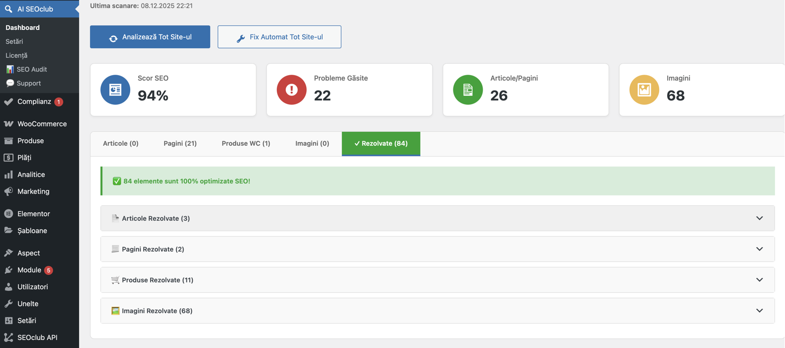 AI SEOclub Optimizer Dashboard